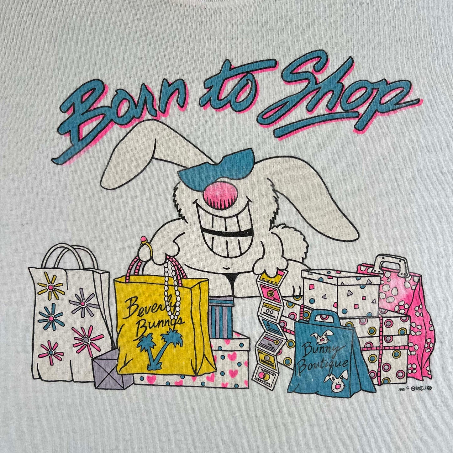 80s Born to Shop Bunny Tee- M