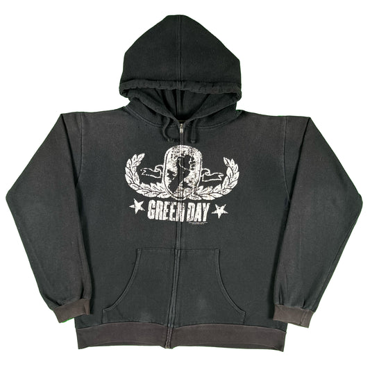 00s Green Day Boxy Zip Up Hoodie- S