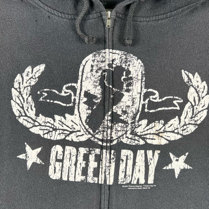 00s Green Day Boxy Zip Up Hoodie- S