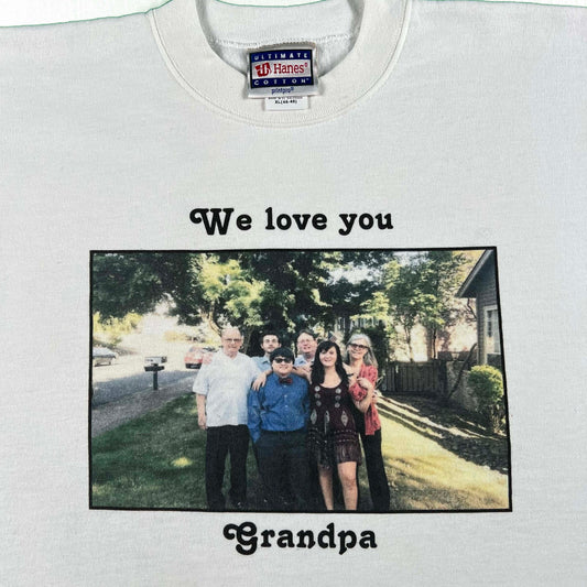 00s 'We Love You Grandpa' Photo Print Sweatshirt- XL