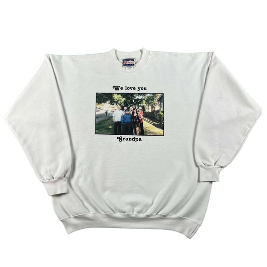 00s 'We Love You Grandpa' Photo Print Sweatshirt- XL