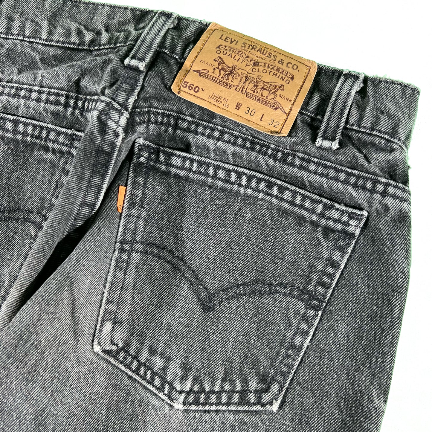 90s Faded Black Orange Tab Levi's 560s- 30x31.5