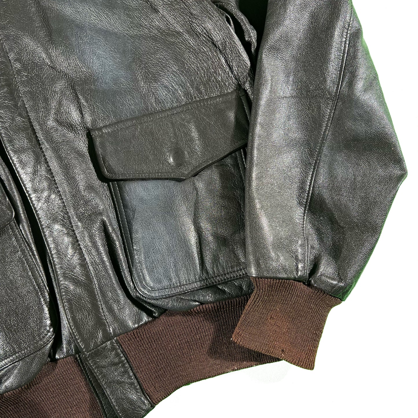 80s L.L. Bean A2 Style Leather Jacket- M