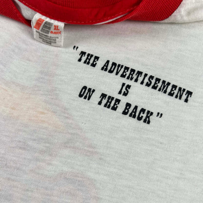 70s "The Advertisement is on the Back" Ringer Tee- M