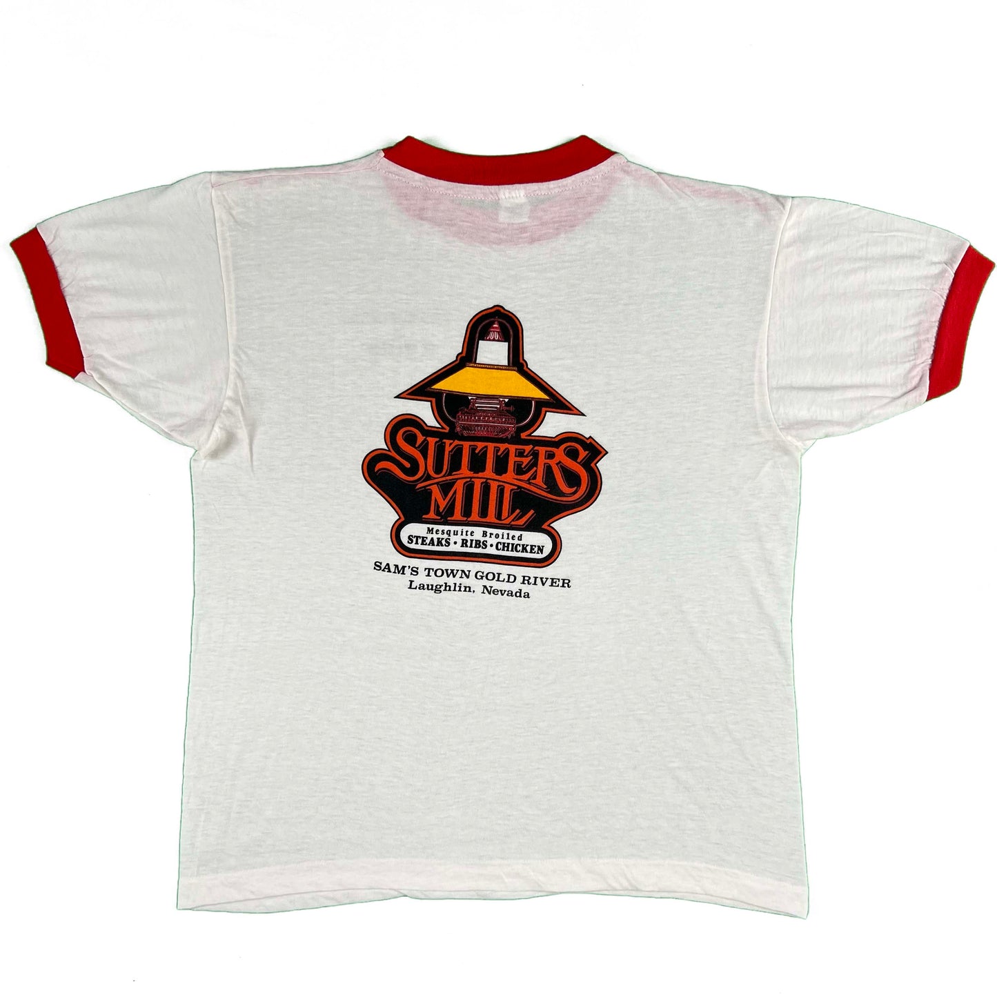 70s "The Advertisement is on the Back" Ringer Tee- M