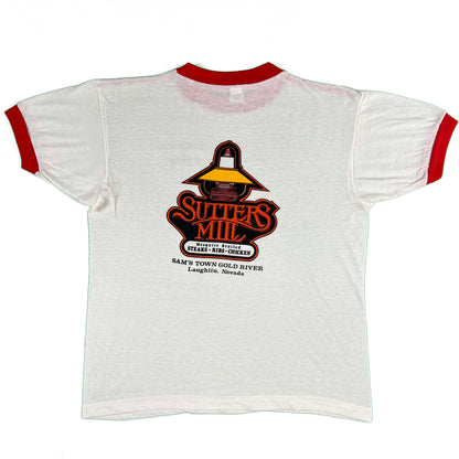 70s "The Advertisement is on the Back" Ringer Tee- M