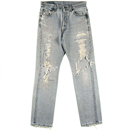 90s Thrashed Levi's 501 Light Wash Denim- 29x31.5