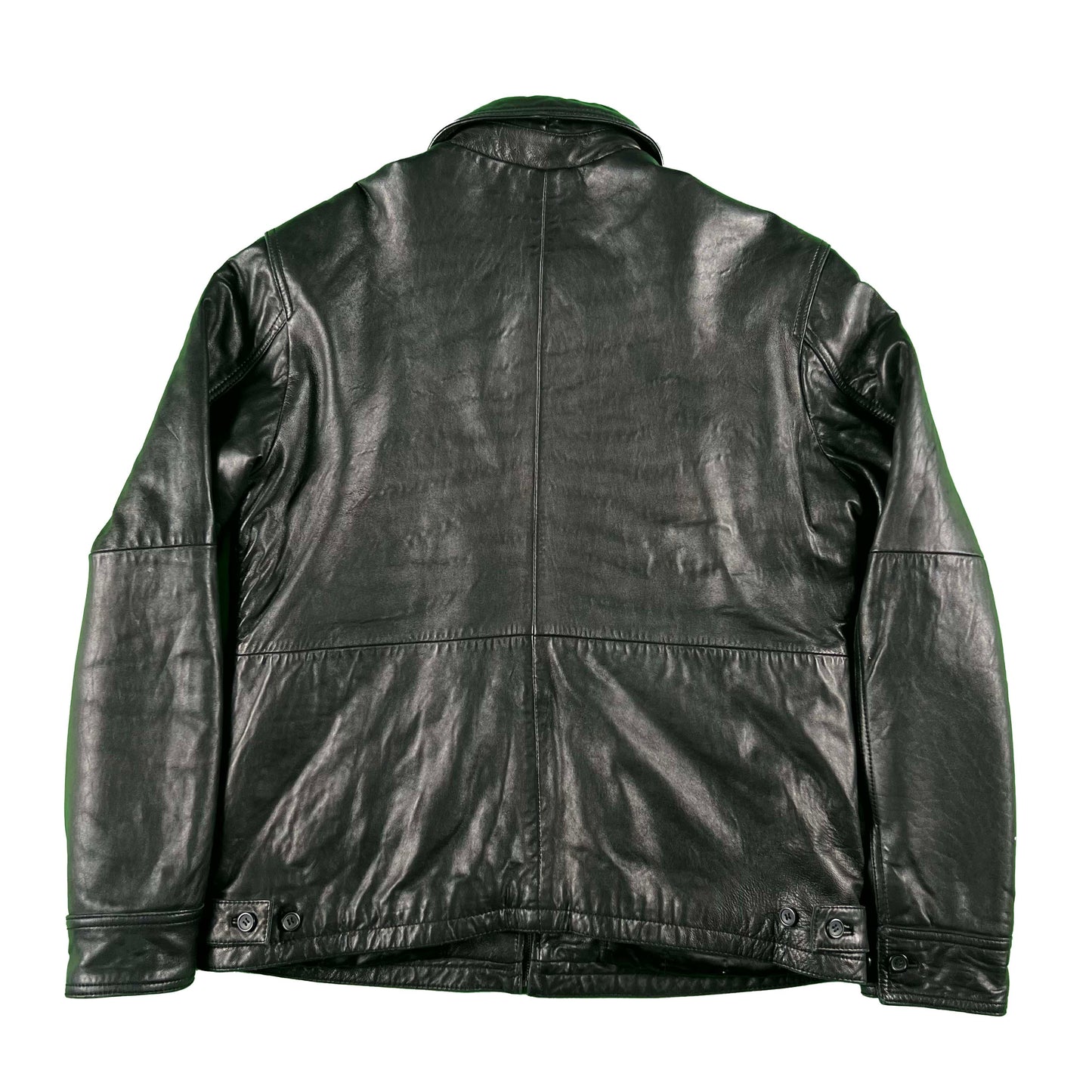 00s Calvin Klein Soft Black Leather Jacket- S