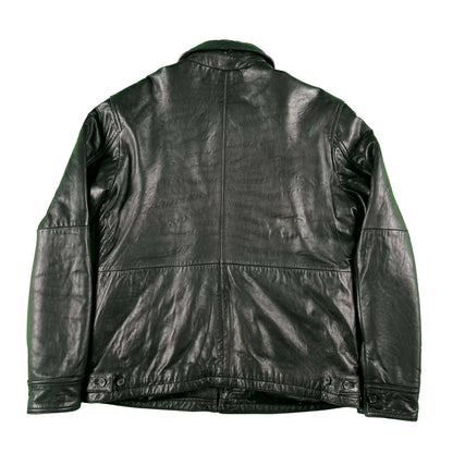 00s Calvin Klein Soft Black Leather Jacket- S