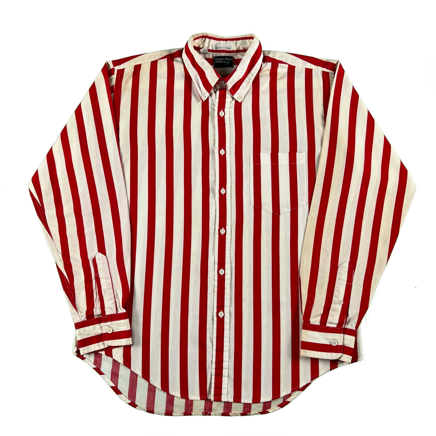 80s James River Traders Striped Button Up- L