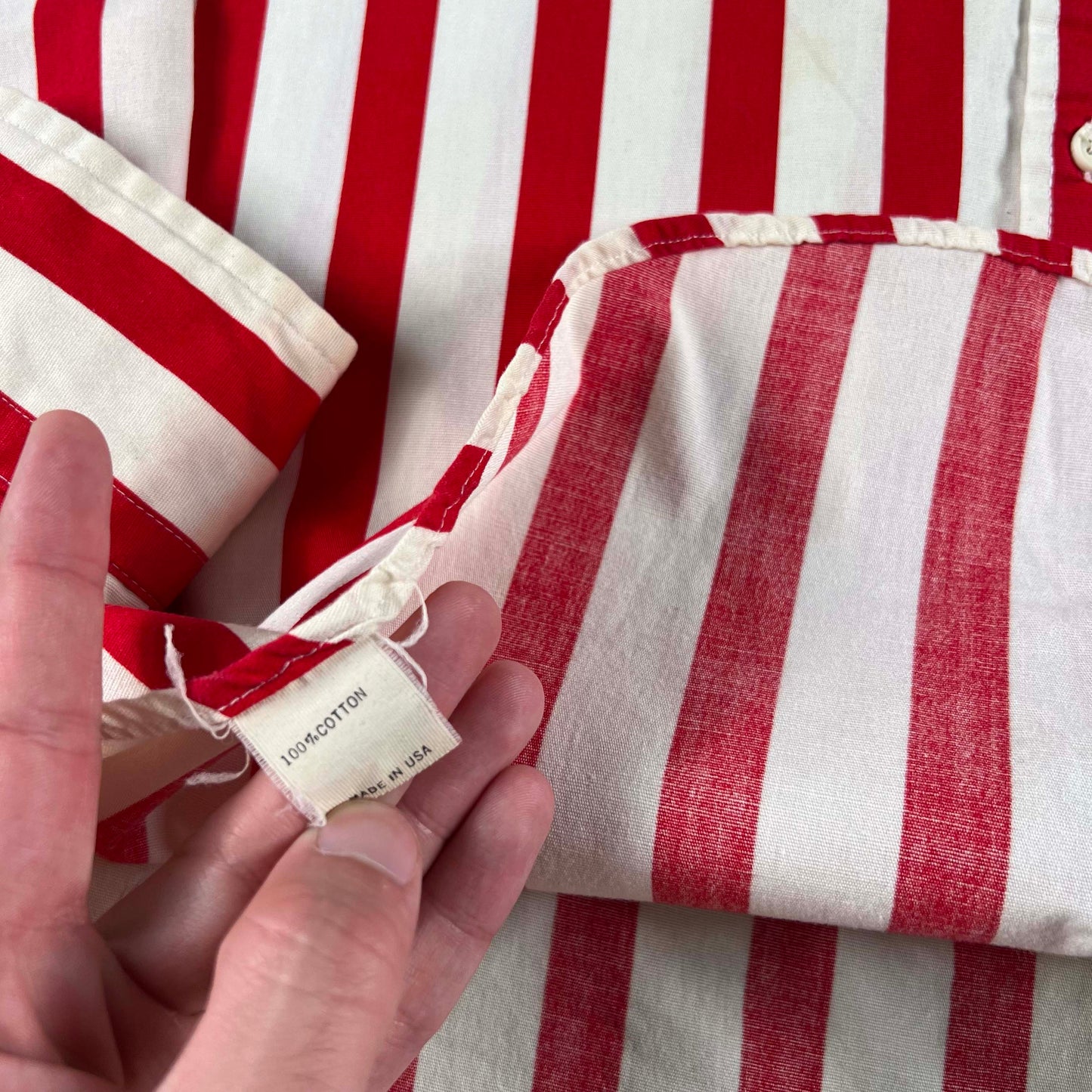 80s James River Traders Striped Button Up- L