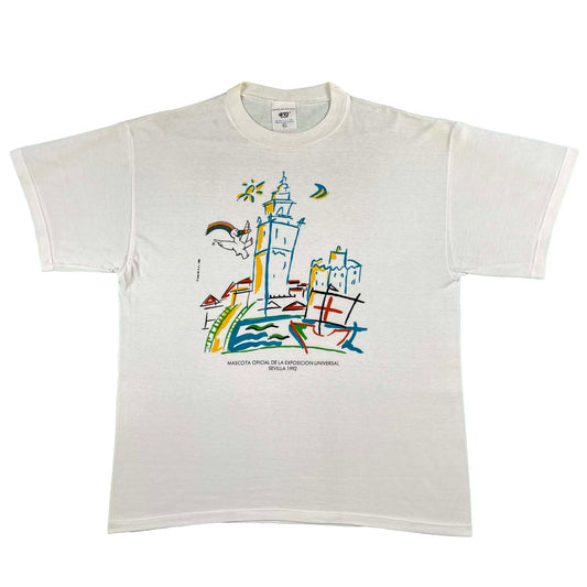 90s Sevilla Spain Art Tee- XL