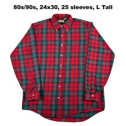 Vintage L.L. Bean 100% Cotton Flannel Shirts- SELECT FLANNEL