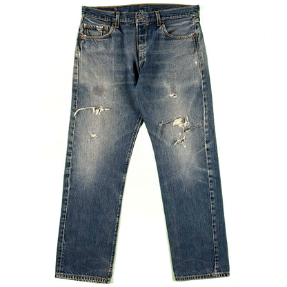 00s Paper Tag Levi's 501 Perfectly Worn Denim- 34x30.5