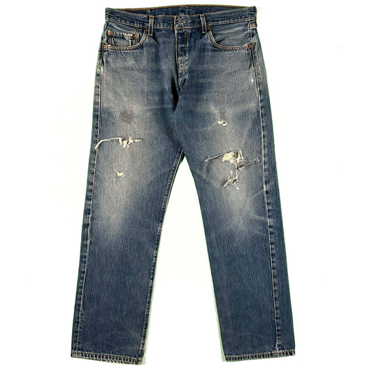00s Paper Tag Levi's 501 Perfectly Worn Denim- 34x30.5