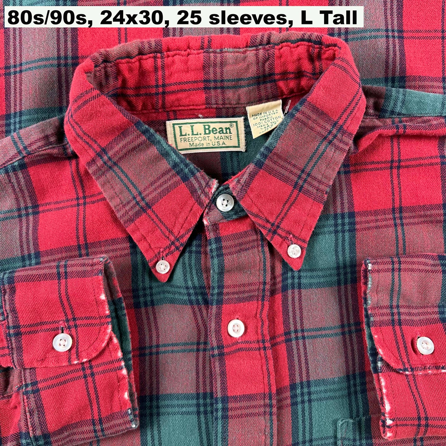 Vintage L.L. Bean 100% Cotton Flannel Shirts- SELECT FLANNEL