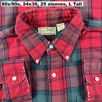 Vintage L.L. Bean 100% Cotton Flannel Shirts- SELECT FLANNEL