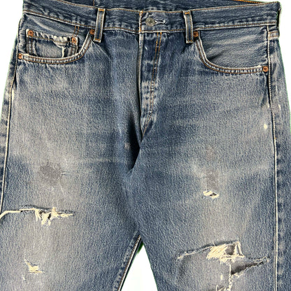 00s Paper Tag Levi's 501 Perfectly Worn Denim- 34x30.5