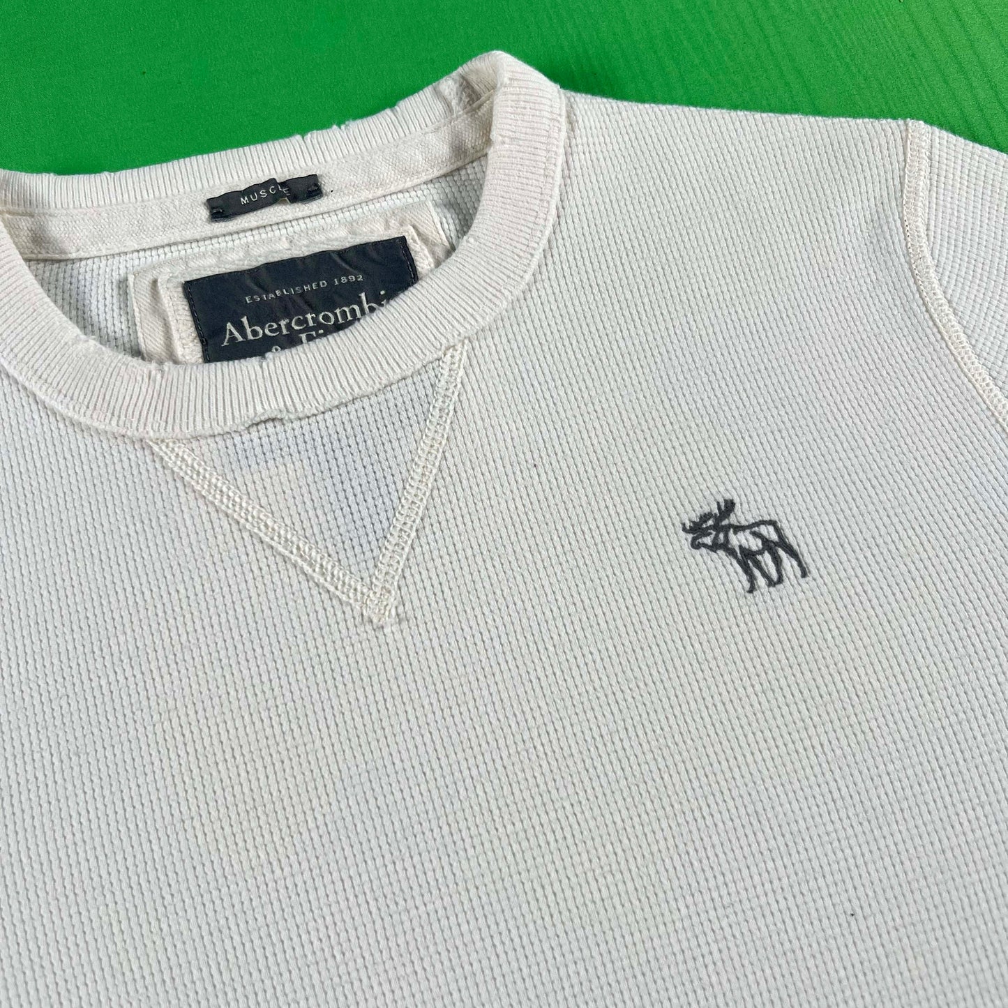 00s Abercrombie & Fitch Waffle Knit Thermal- M
