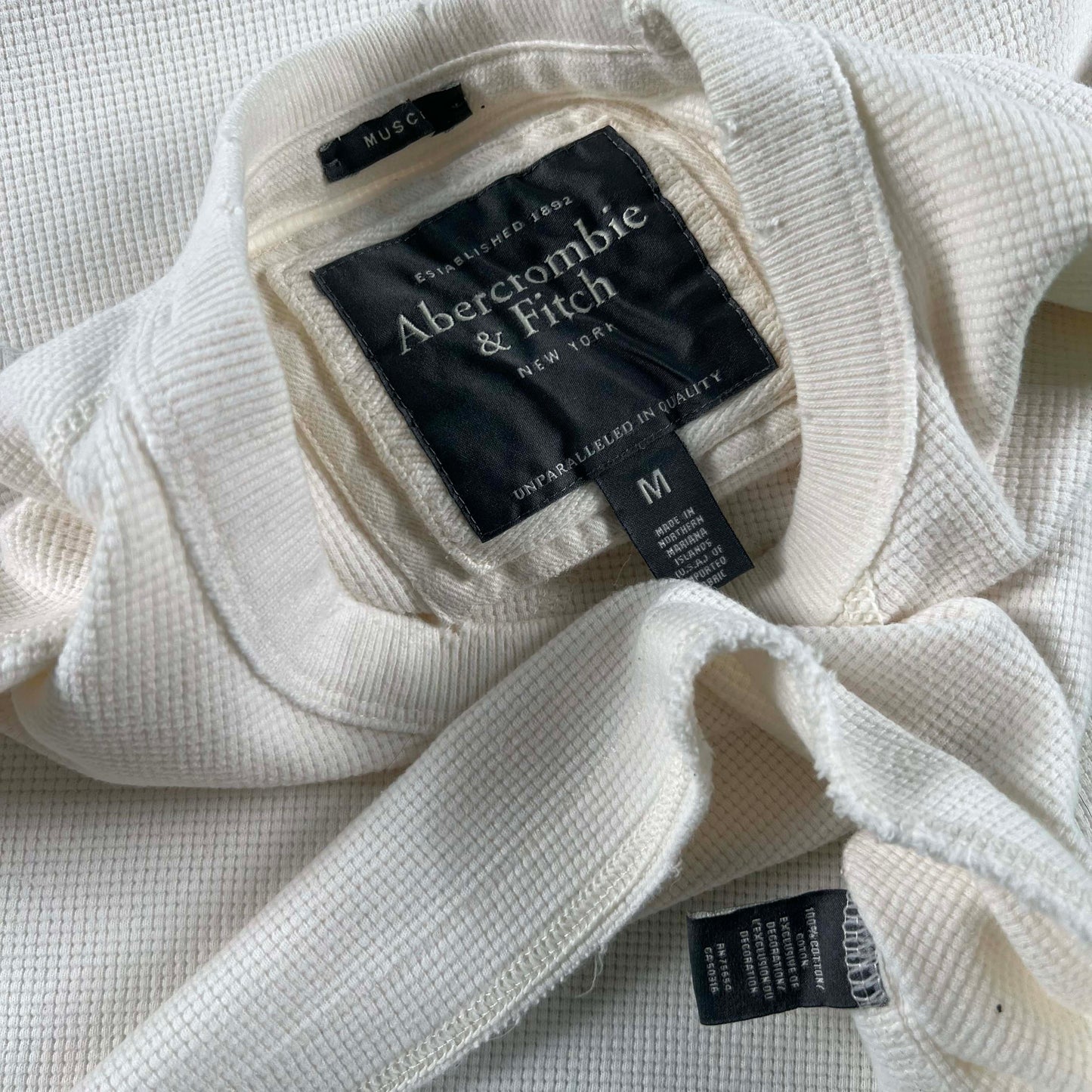00s Abercrombie & Fitch Waffle Knit Thermal- M