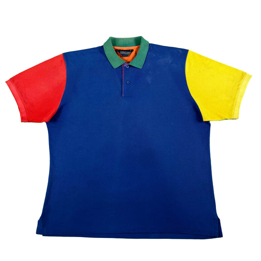 80s Lands' End Colorblock Polo Shirt- XL