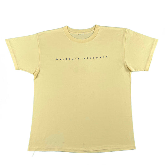 90s Butter Yellow Martha's Vineyard Tee- XL