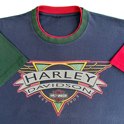 90s Harley Davidson Bend, OR 3 Tone Tee- XL