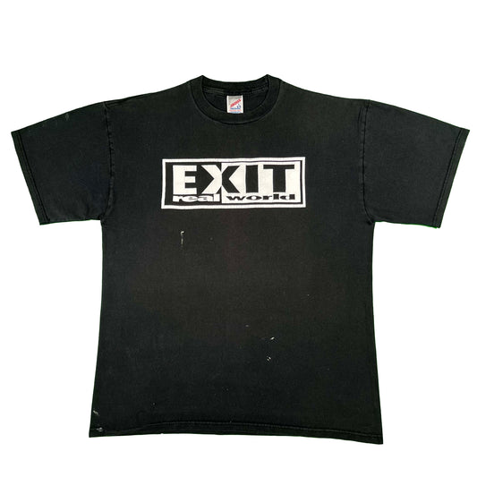 90s Exit Real World Faded Black Tee- XL