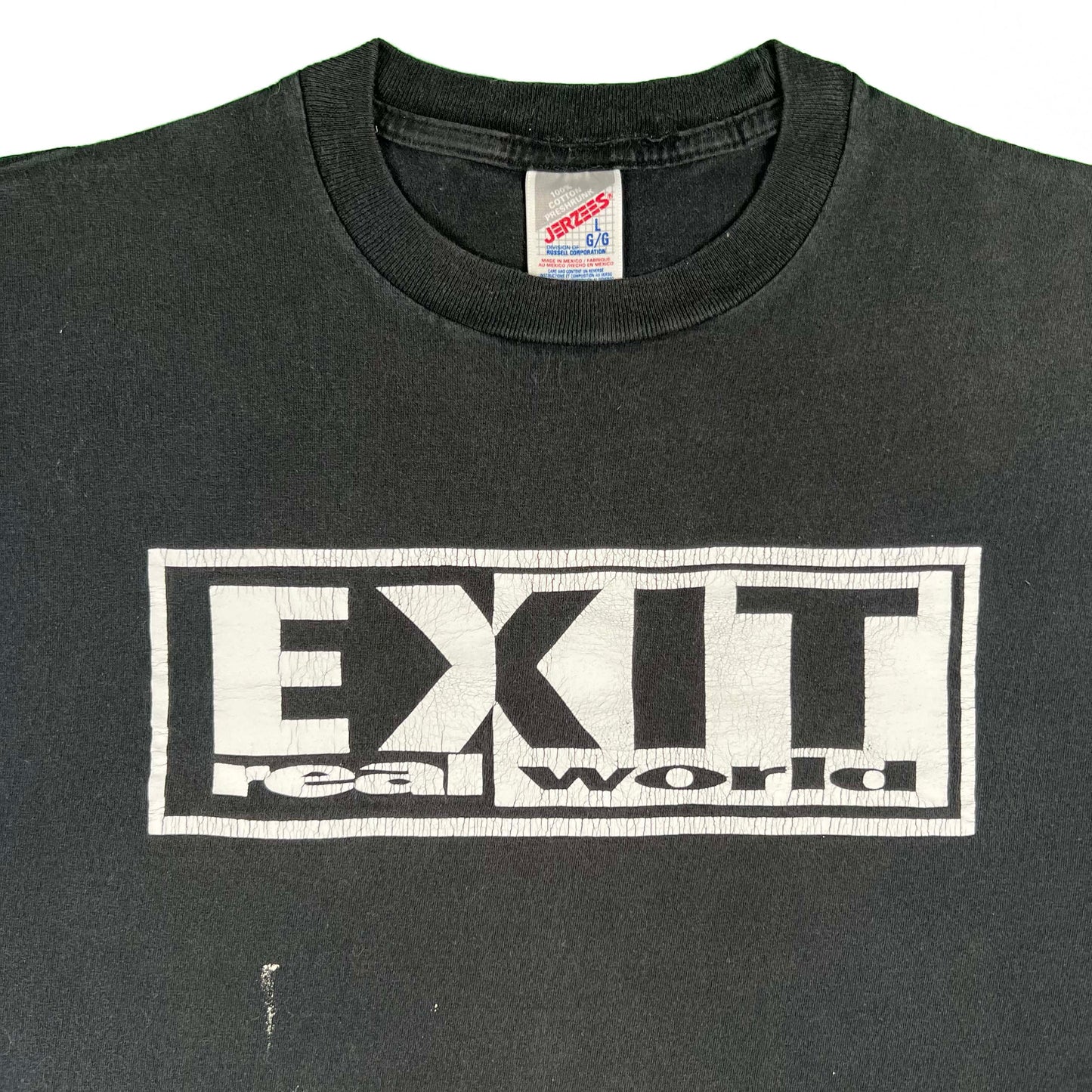 90s Exit Real World Faded Black Tee- XL