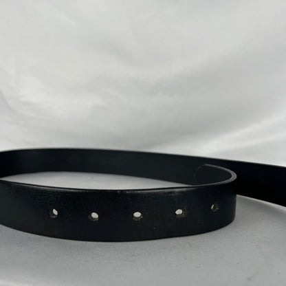 90s/00s Eddie Bauer Black Leather Braided Buckle Belt- S