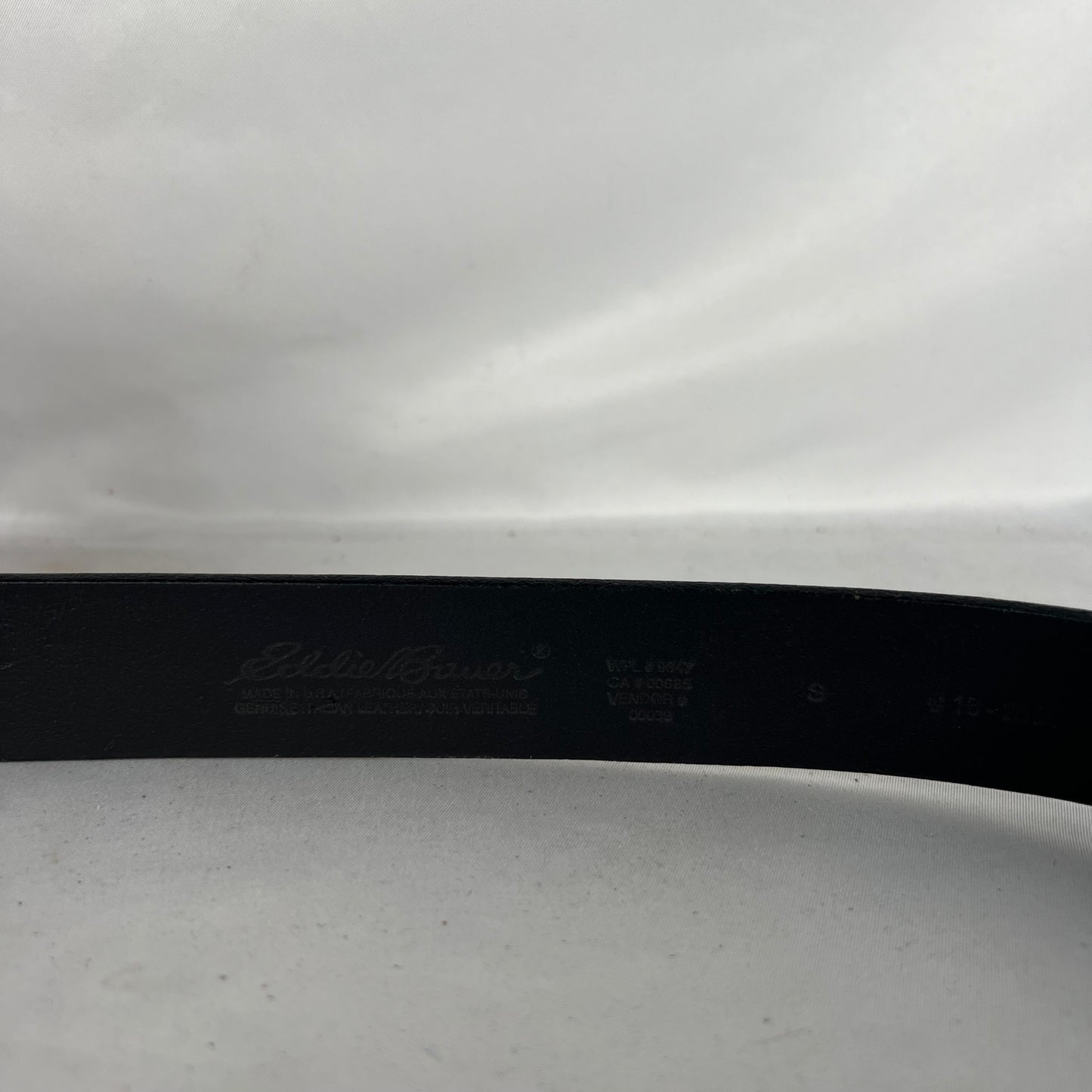 90s/00s Eddie Bauer Black Leather Braided Buckle Belt- S