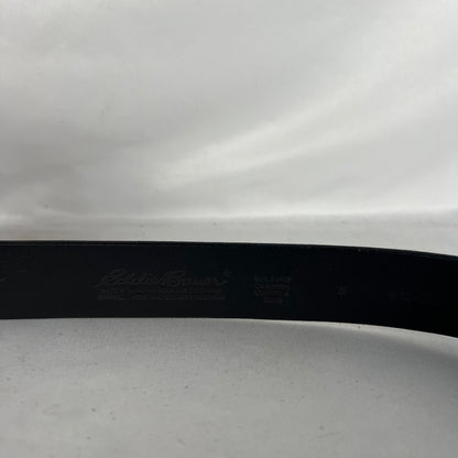 90s/00s Eddie Bauer Black Leather Braided Buckle Belt- S