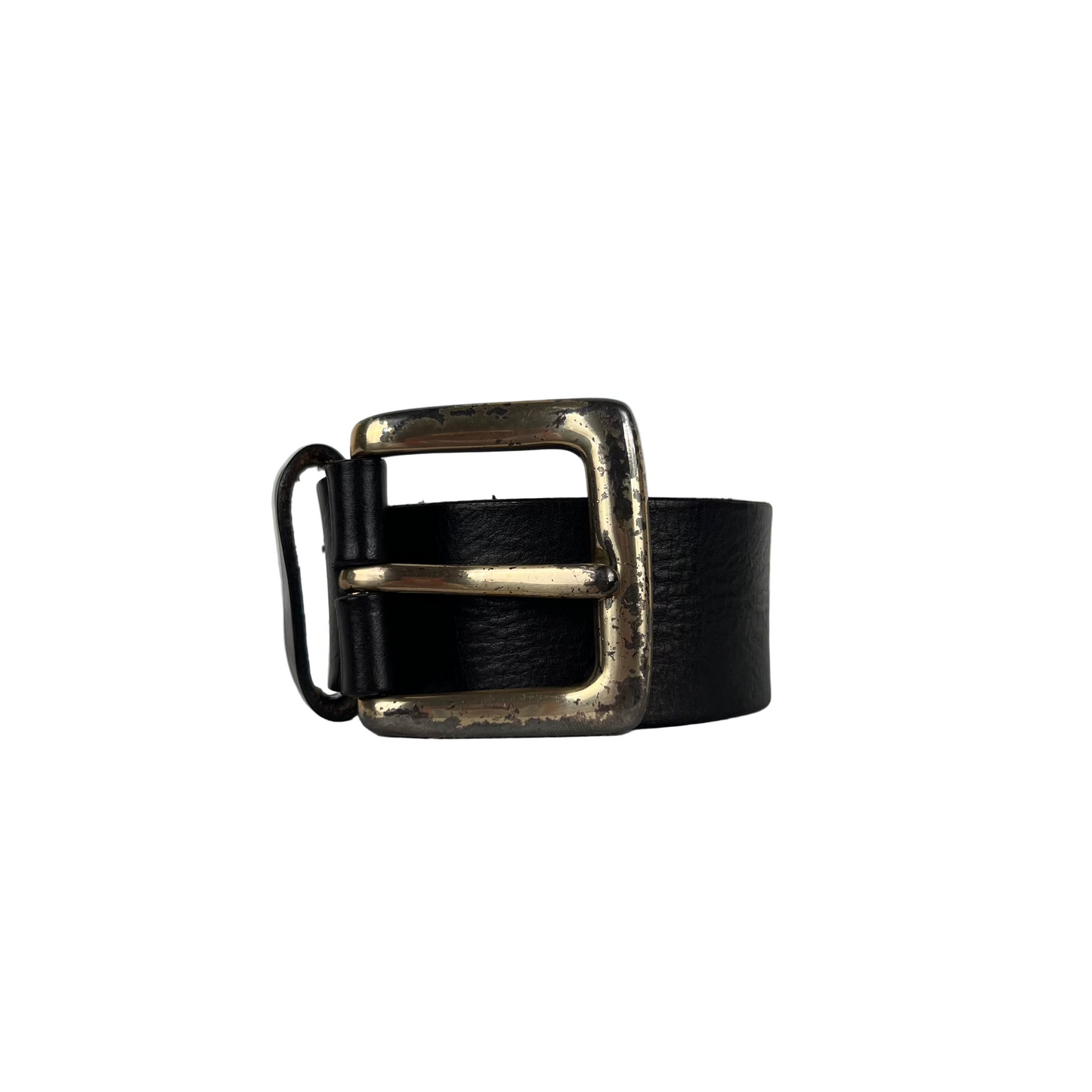 00s Express Patina Black Leather Belt- M