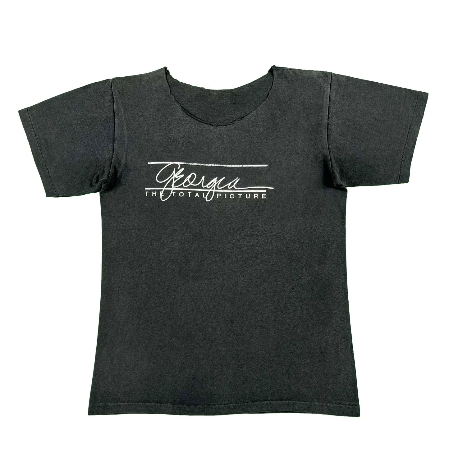 80s Sun Faded Black Cut Neck Georgia Tee- M