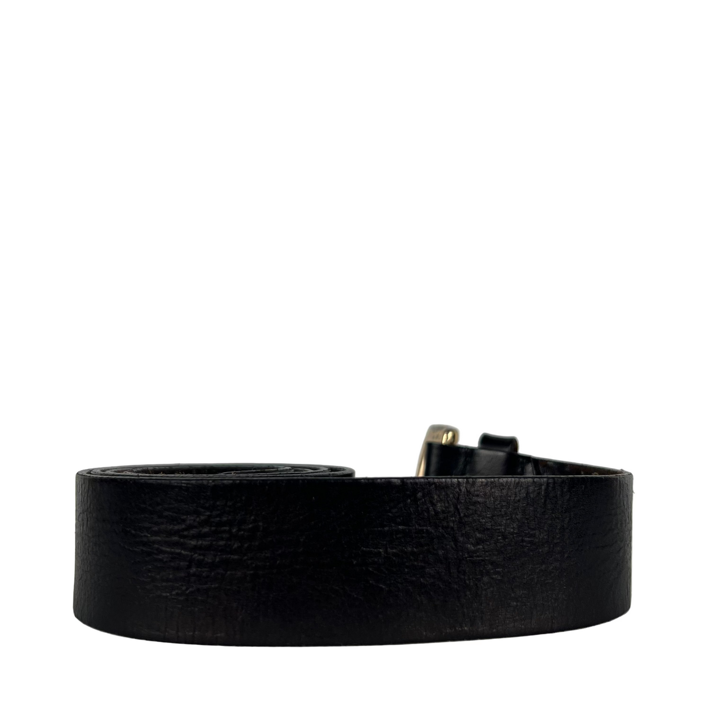 00s Express Patina Black Leather Belt- M