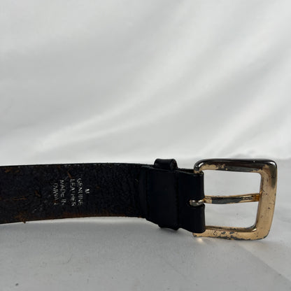 00s Express Patina Black Leather Belt- M