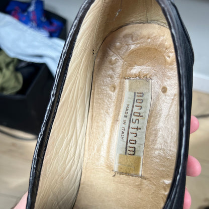 90s Soft Black Made in Italy Leather Tassel Loafers- M's 11, W's 12.5