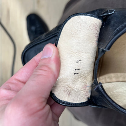 90s Soft Black Made in Italy Leather Tassel Loafers- M's 11, W's 12.5