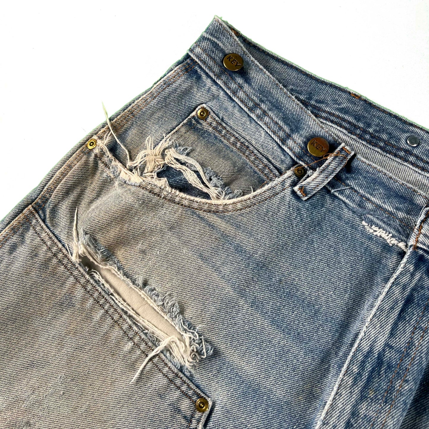 00s Thrashed Key Double Knee Denim- 36x30
