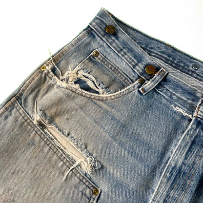 00s Thrashed Key Double Knee Denim- 36x30