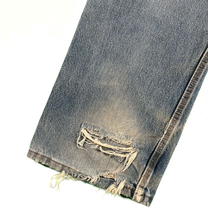 00s Thrashed Key Double Knee Denim- 36x30