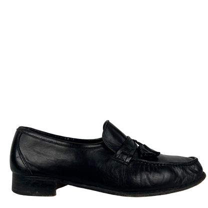 90s Soft Black Made in Italy Leather Tassel Loafers- M's 11, W's 12.5
