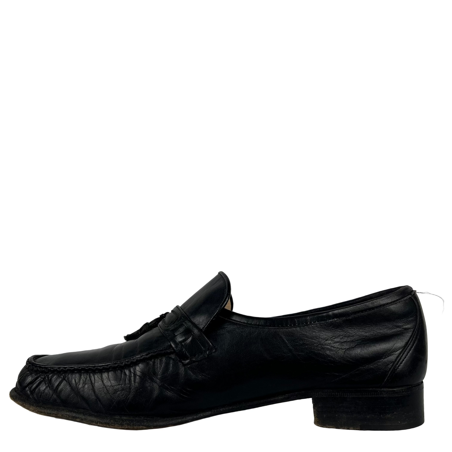 90s Soft Black Made in Italy Leather Tassel Loafers- M's 11, W's 12.5