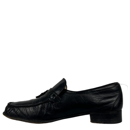 90s Soft Black Made in Italy Leather Tassel Loafers- M's 11, W's 12.5