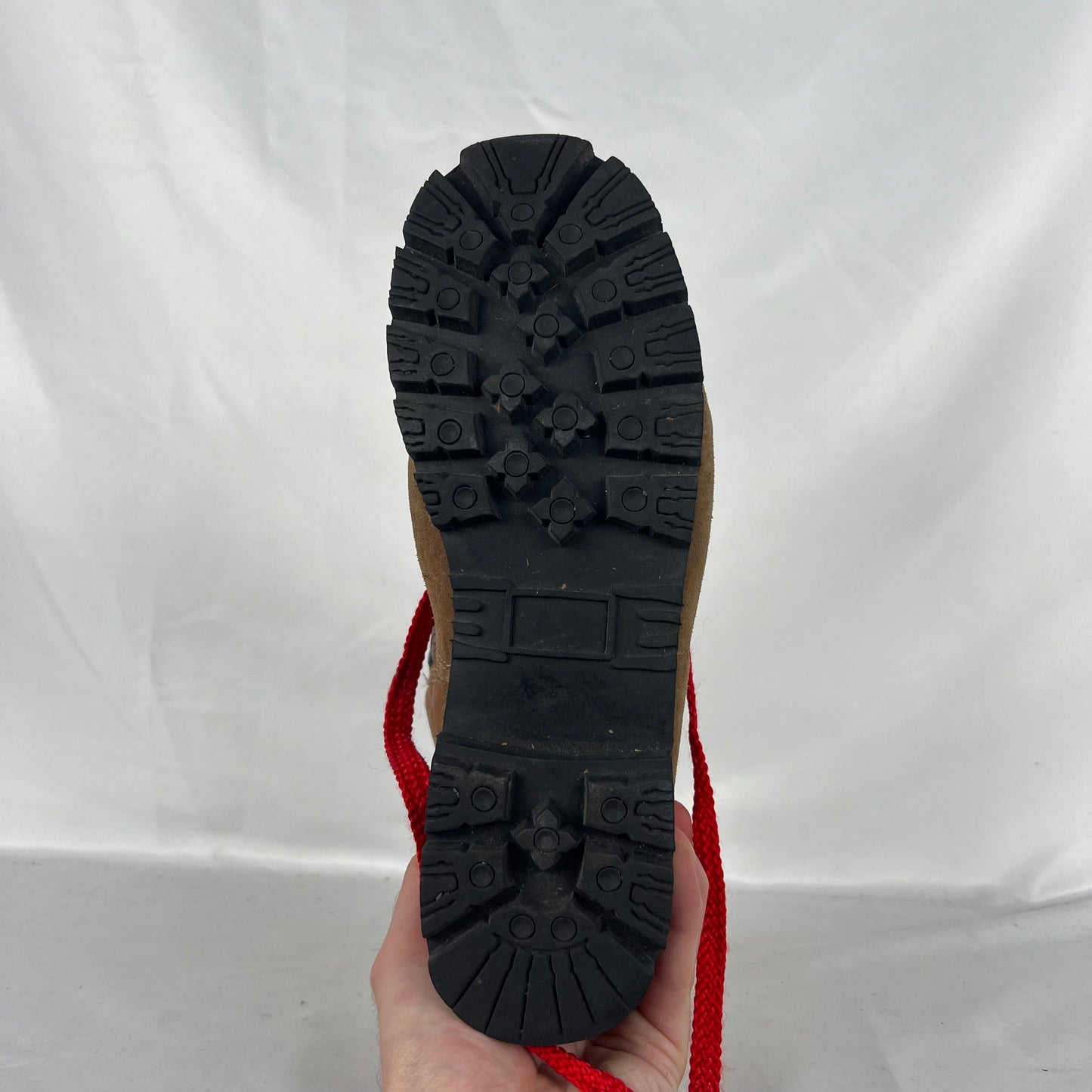 70s Red Lace Suede Leather Hiking Boots- M's 10, W's 11.5