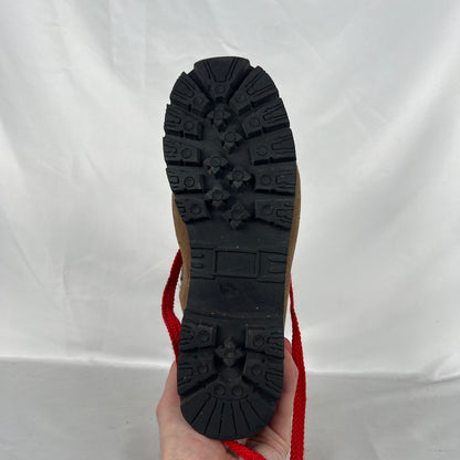 70s Red Lace Suede Leather Hiking Boots- M's 10, W's 11.5