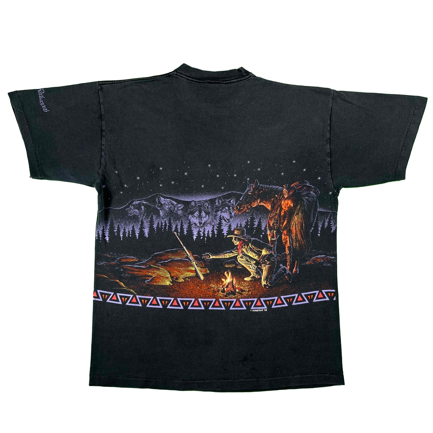 90s Western Cowboy Wolves Tee- M