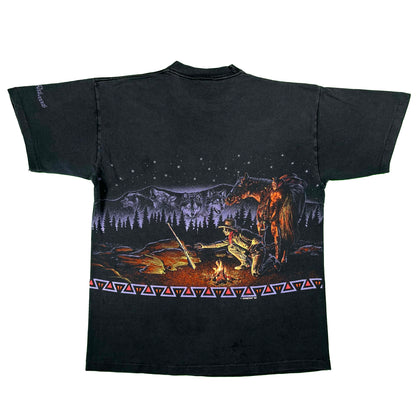 90s Western Cowboy Wolves Tee- M