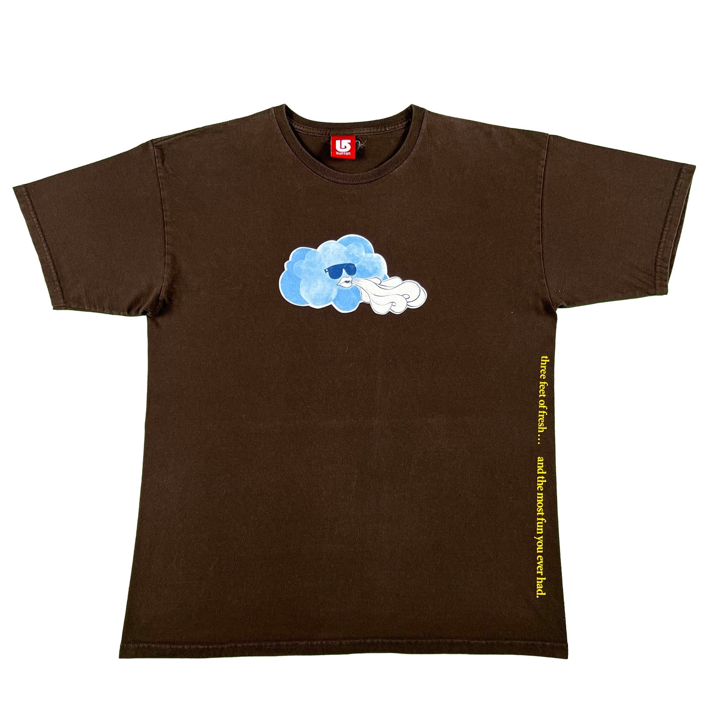 90s/00s Burton 'three feet of fresh...' Tee- L