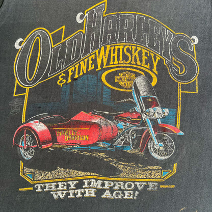 80s Sun Faded Harley & Whiskey Muscle Tee- M